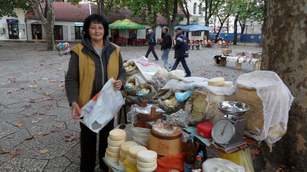 Trebinje Market - cheese seller