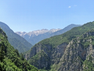Beautiful mountain scenery on a Greece trek