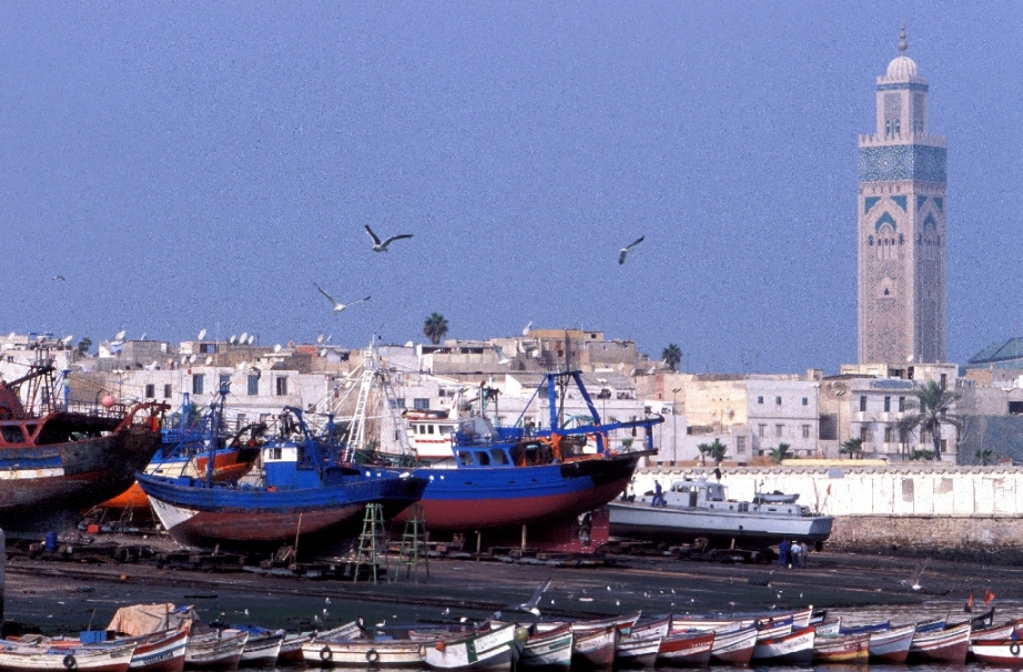 Harbour at Casablanca - www.visitmorocco.com/Moroccan National Tourist Office. Copyright is retained by the Moroccan National Tourist Office, all rights reserved.