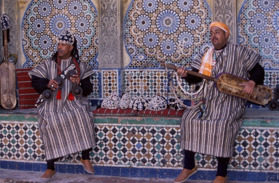 Traditional Moroccan Musicians - www.visitmorocco.com/Moroccan National Tourist Office. Copyright is retained by the Moroccan National Tourist Office, all rights reserved.