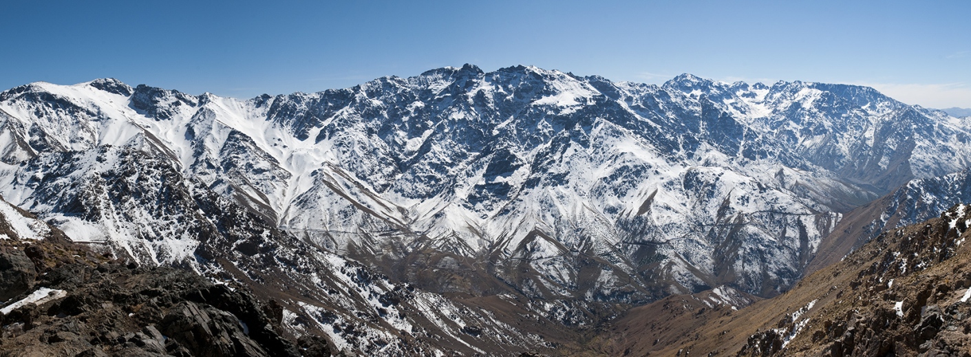 View across the High Atlas towards Mt Toubkal (4167m)